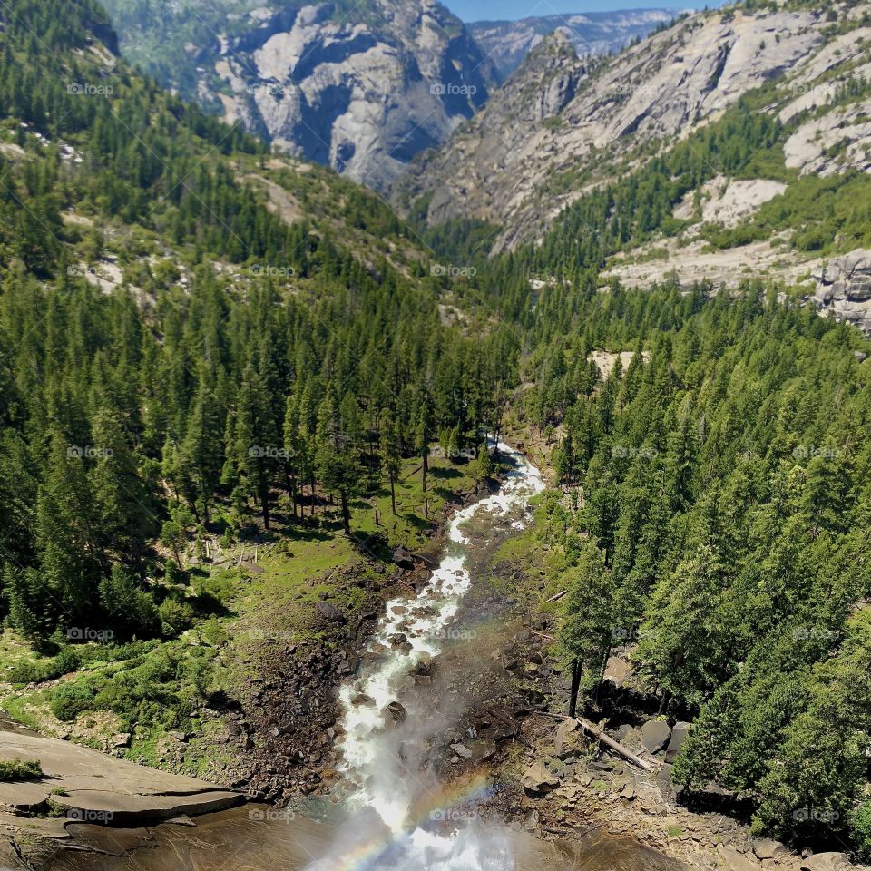 Rainbow over a waterfall