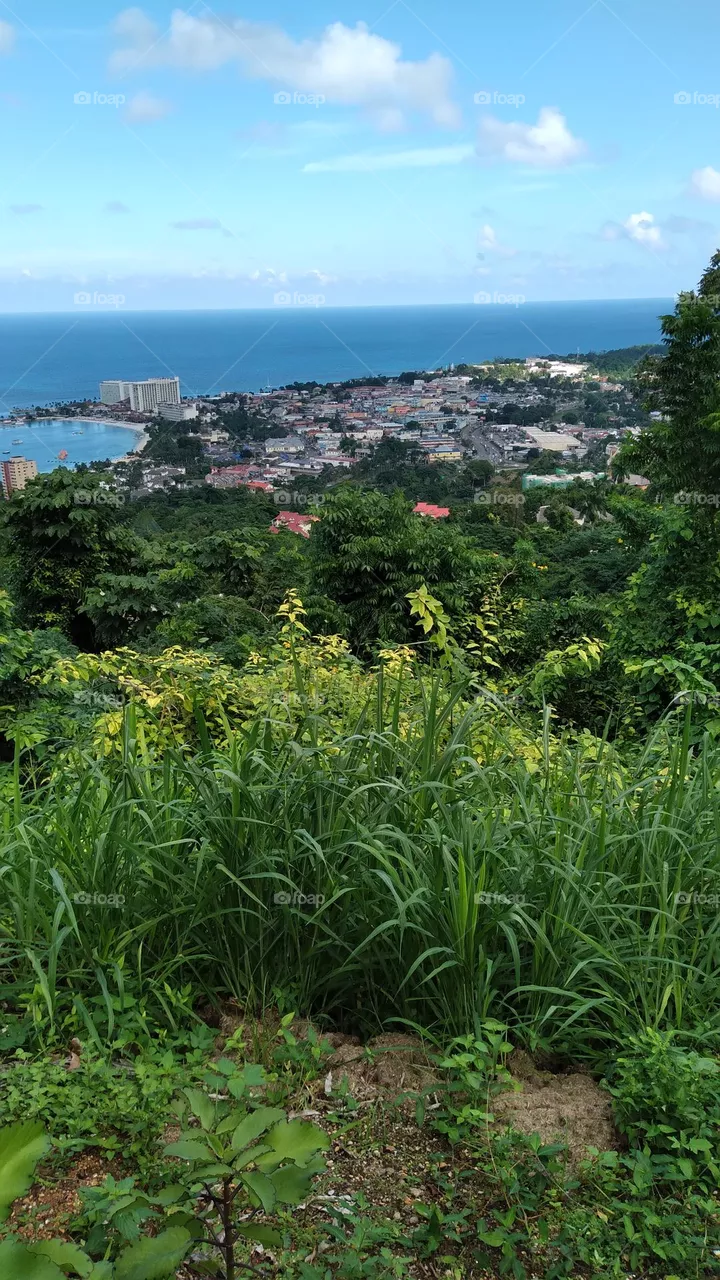 above hill view of Ocho Rios Jamaica