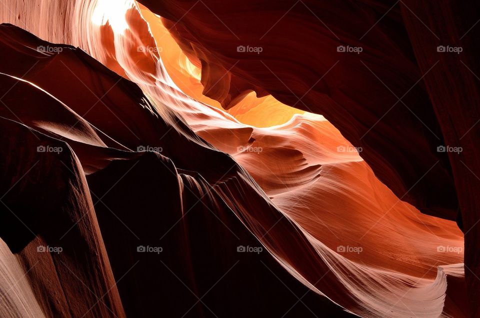 Low angle view of antelope canyon