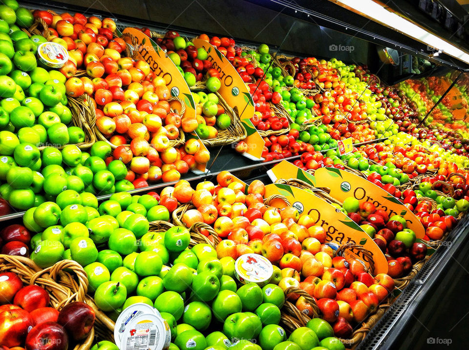 green red apples fruit by delvec