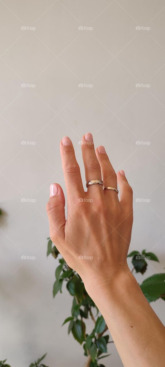 manicure on woman hand