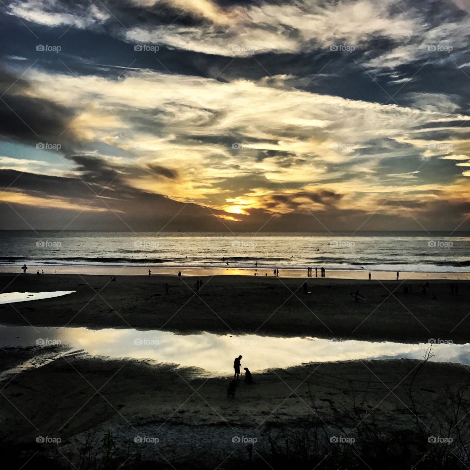 Perfect sunset and silhouettes 