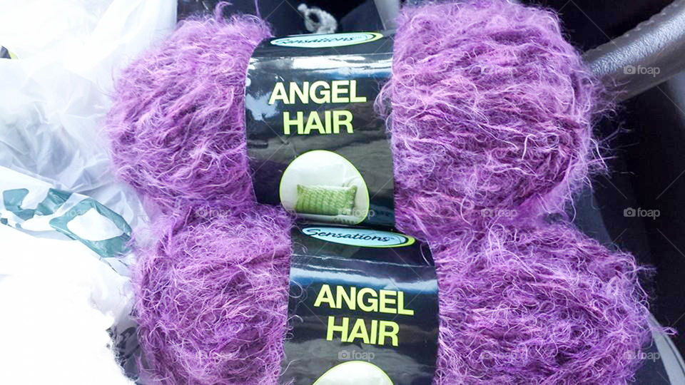 Purple angel hair. I had to look high and low to find this color yarn to finish a project