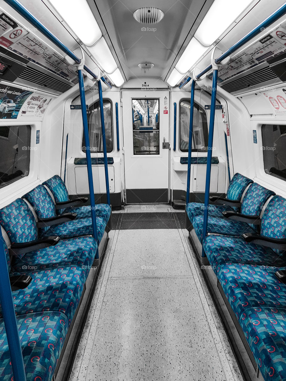 London tube by night, empty and relaxing