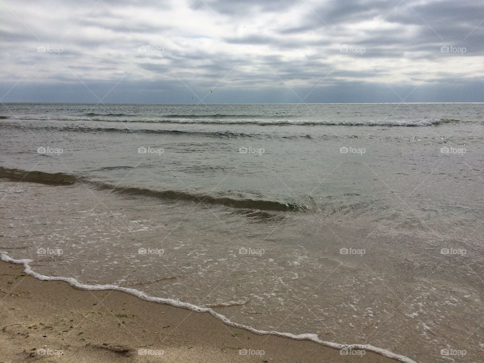 Dark sea and beach