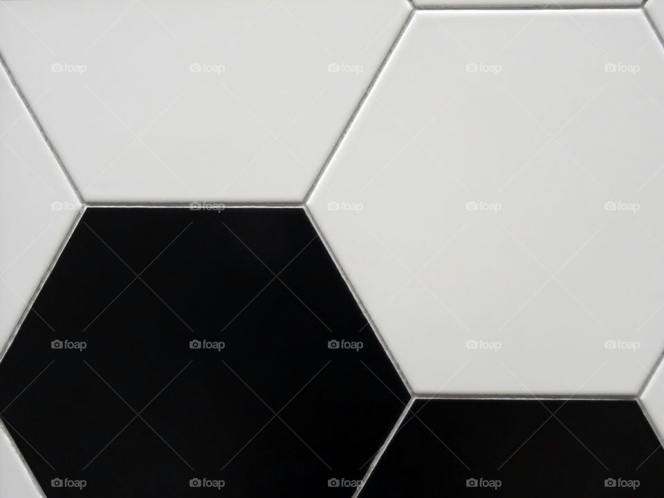 White black hexagonal tiles texture or design close up