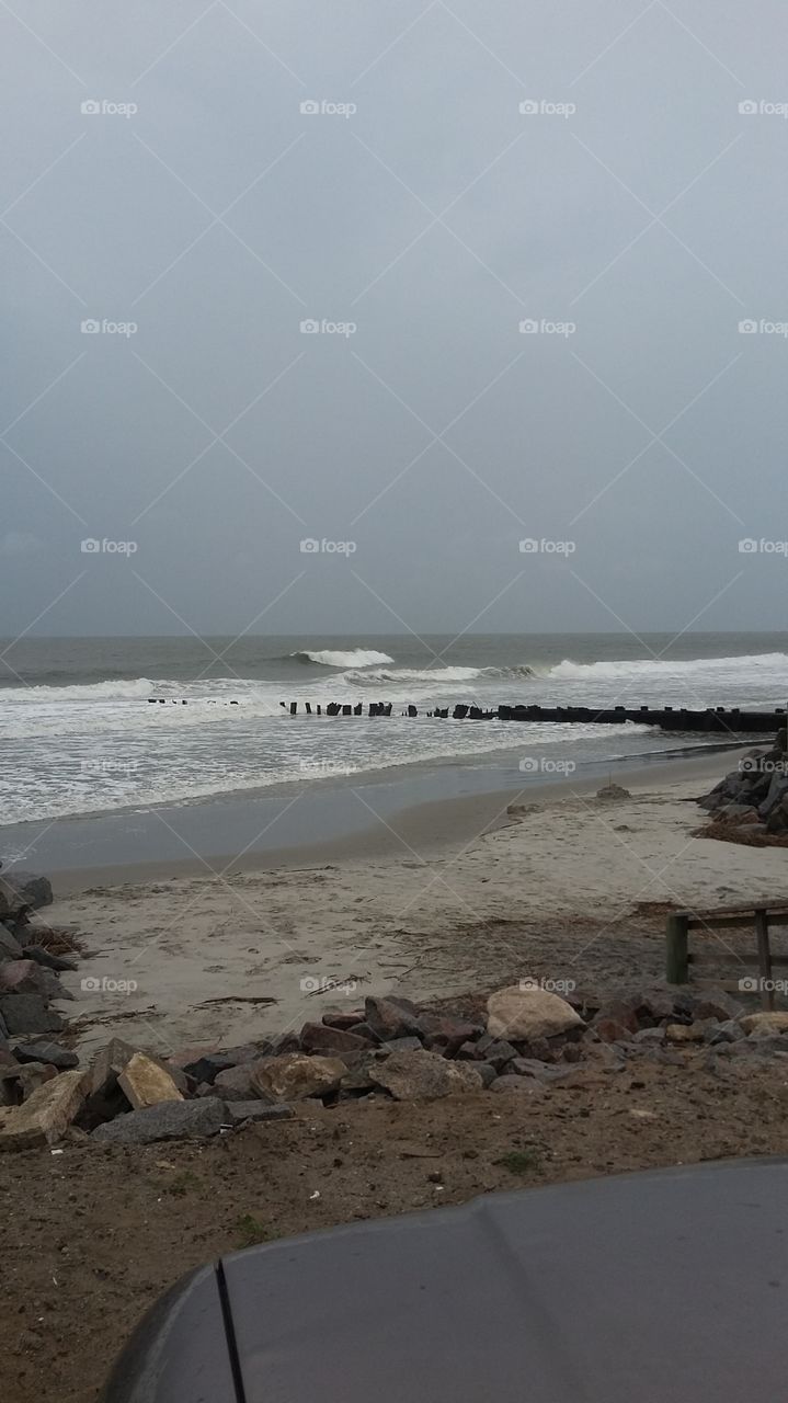 beach during storm