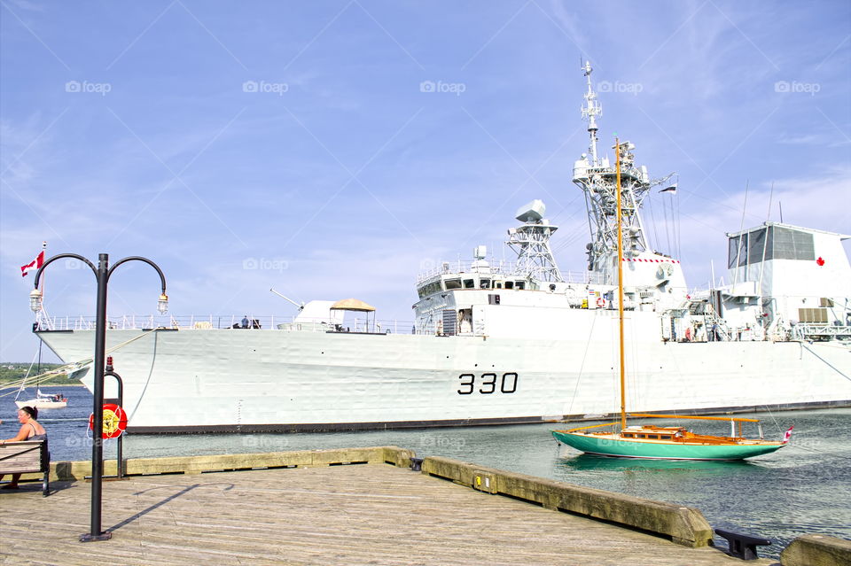 HMCS Halifax in the harbour