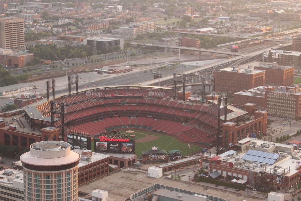 Busch Stadium from the top of the St Louis Arch
