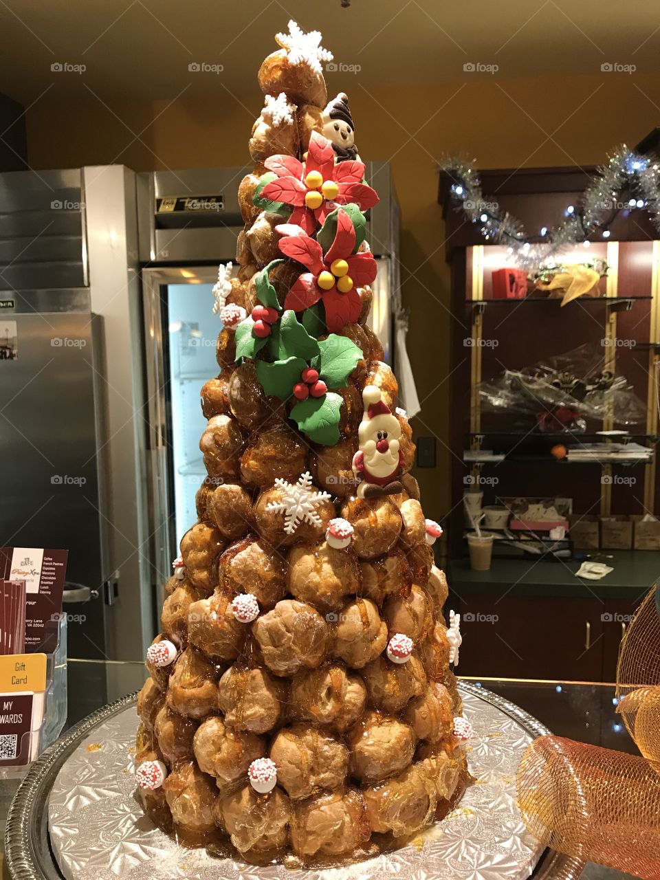 Christmas puff tree in a local coffee shop 