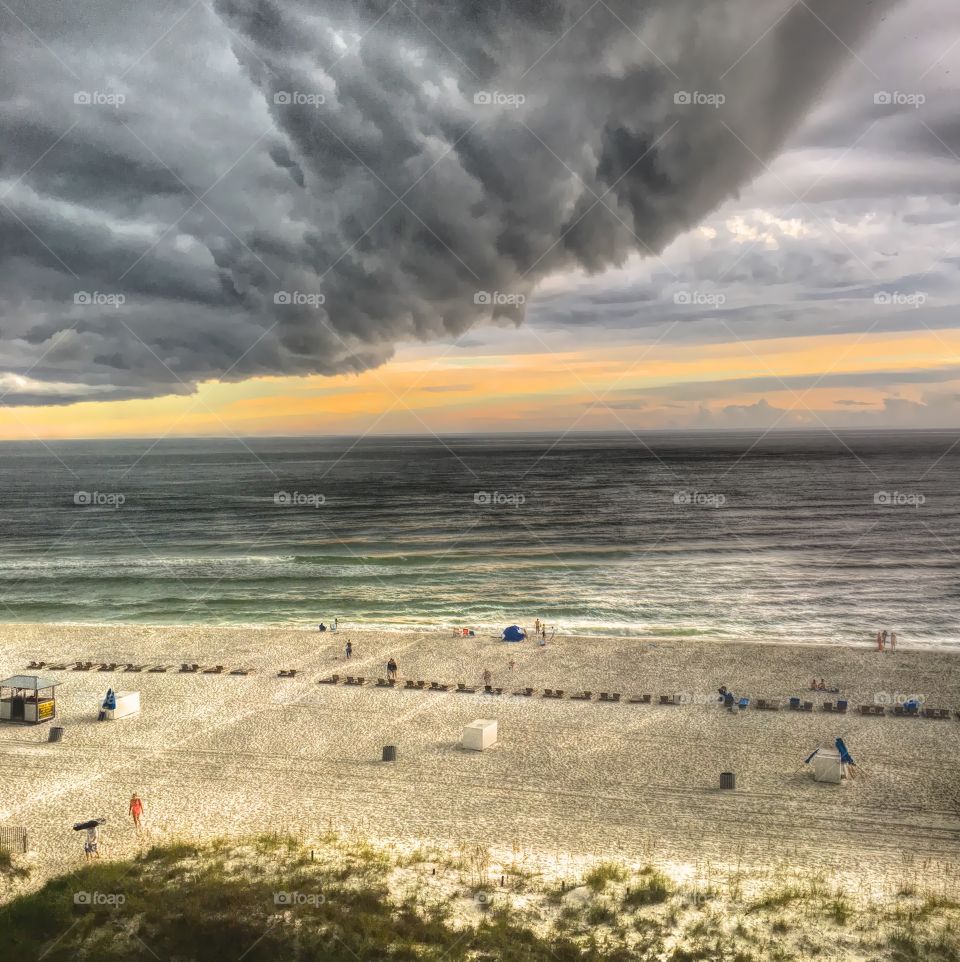 Beach storm rolling in