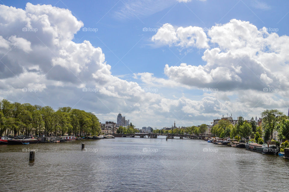 View On The Amstel River At Amsterdam The Netherlands