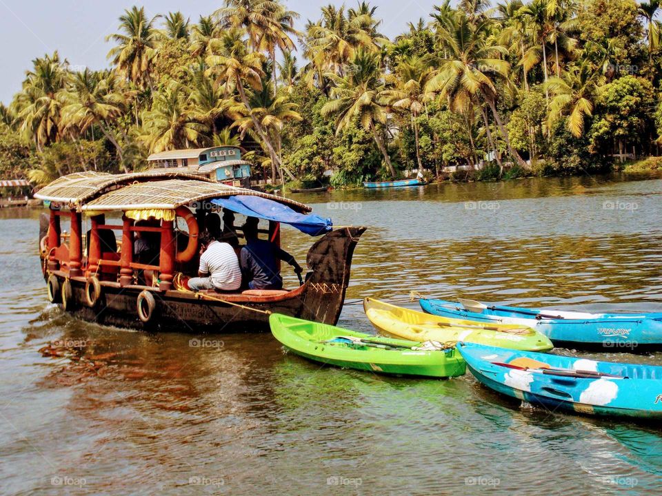 enjoying boat in summer