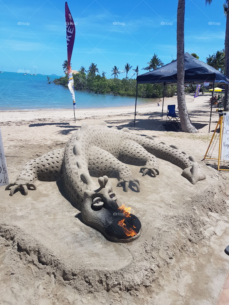 Fire Breathing Sand Sculptur