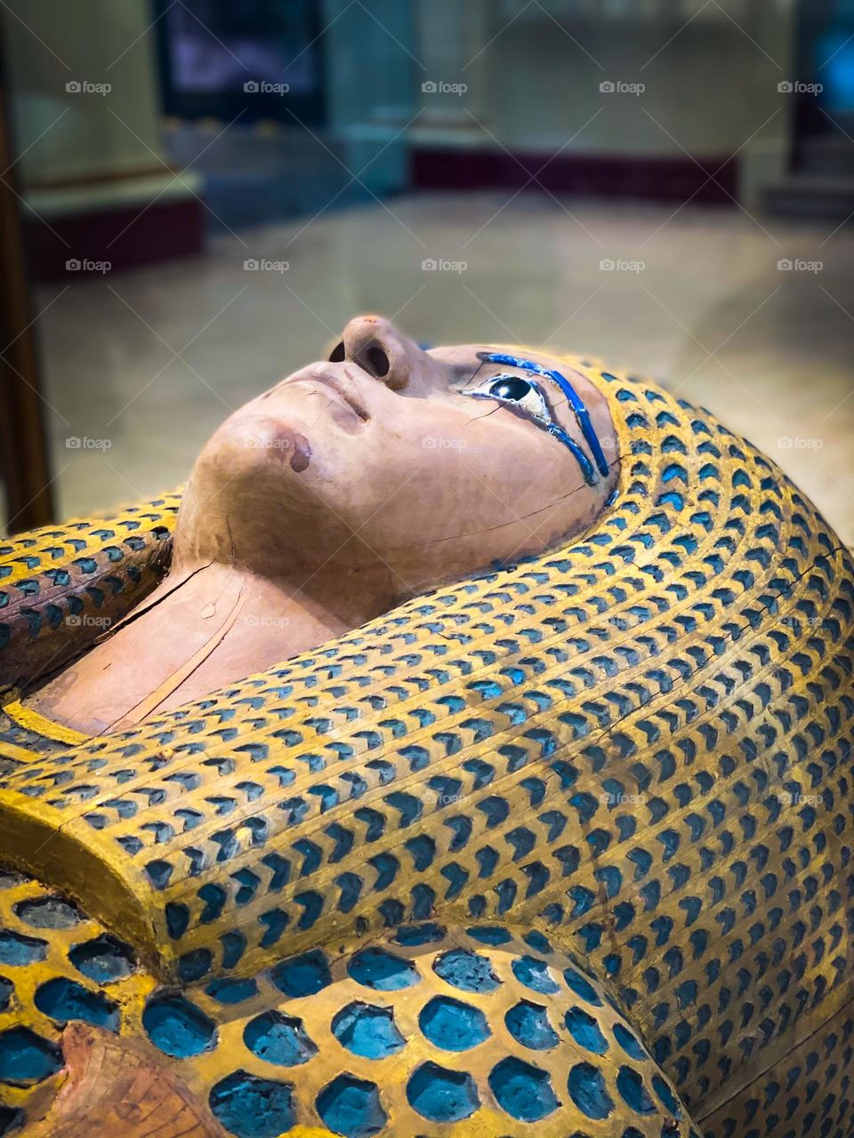 Ahmose-Meritamun: Queen of Egypt during the early Eighteenth dynasty of Egypt. Her sarcophagus, dating back to around 1500 BC (around 3500 years old) as pictured in the Egyptian Museum, Cairo.