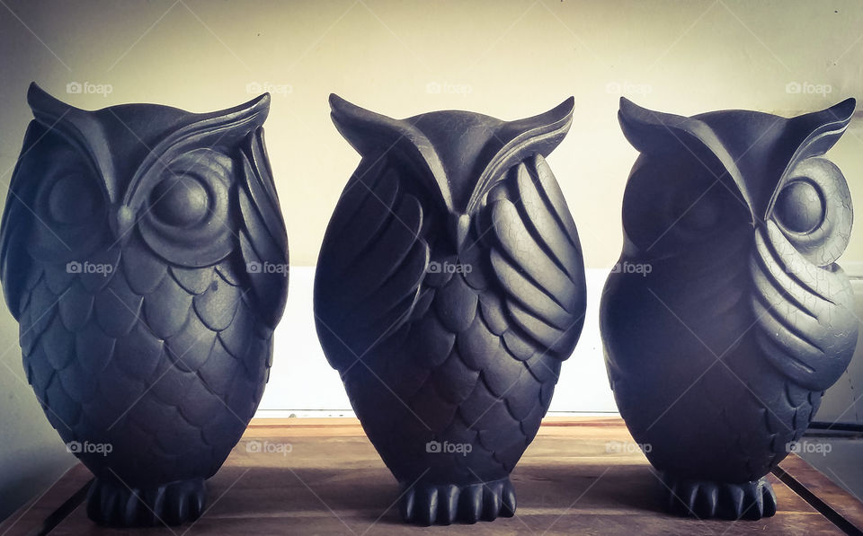 "Hear no evil, see no evil, speak no evil" owls.