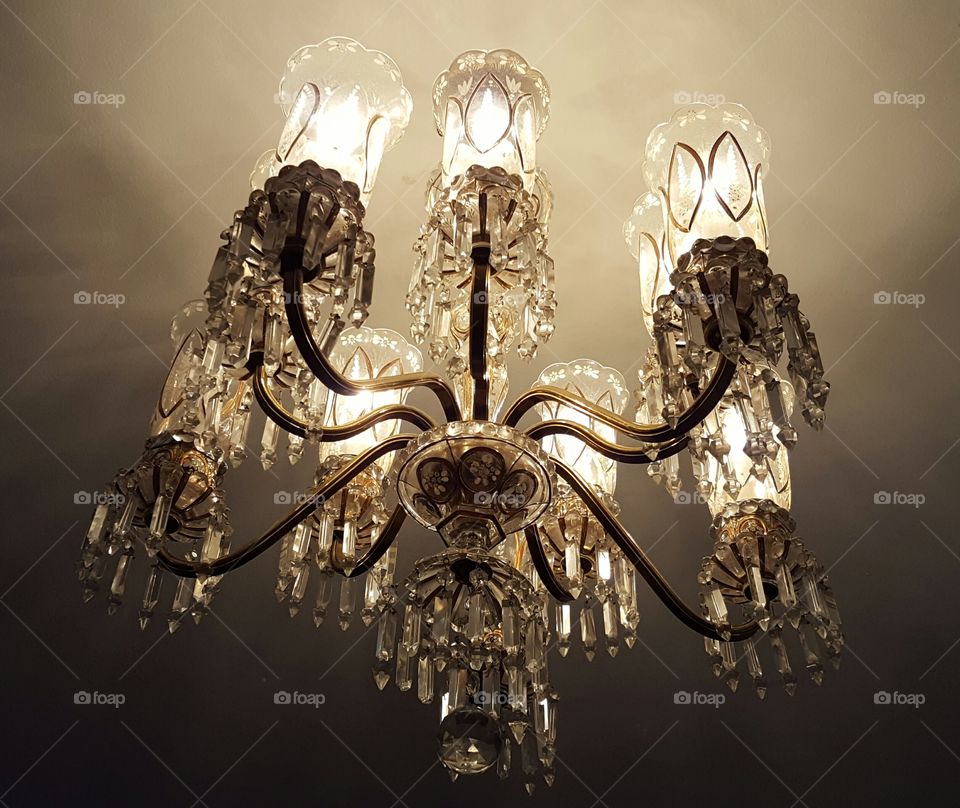 An old chandelier in our home is beautiful.