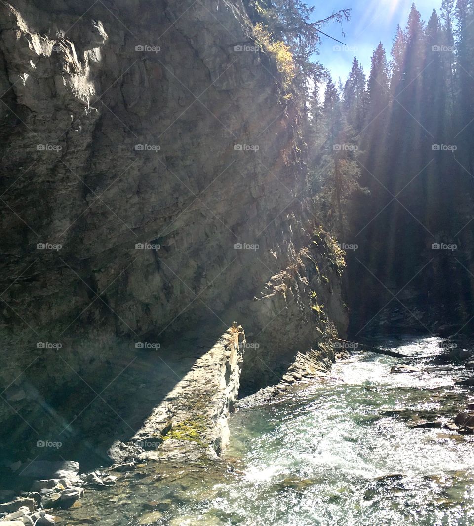 The sun was shining on Johnston Canyon in Banff National Park as we hiked through on a beautiful September day. 