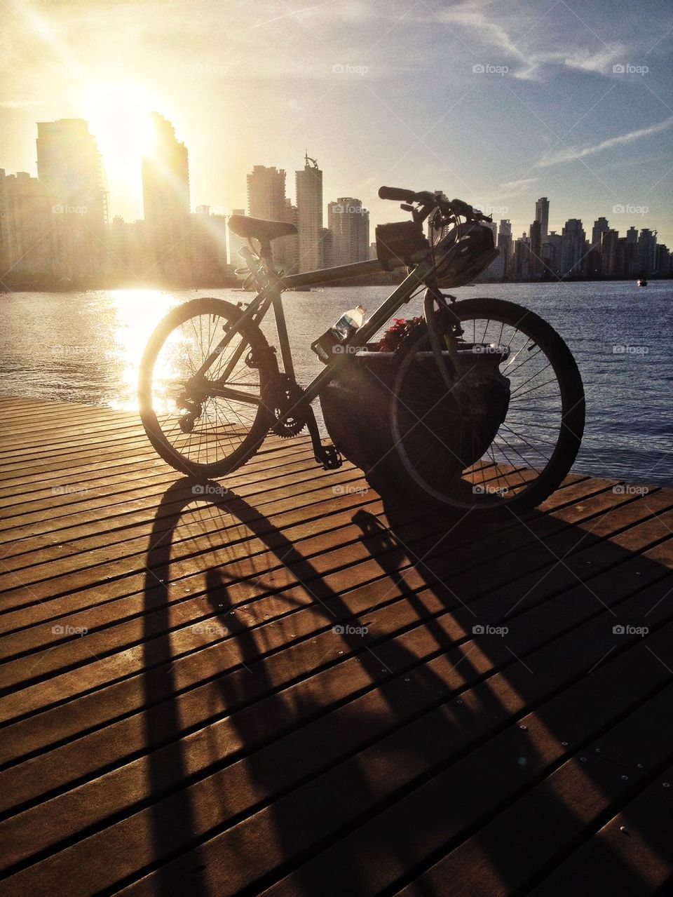 Bike and sunset