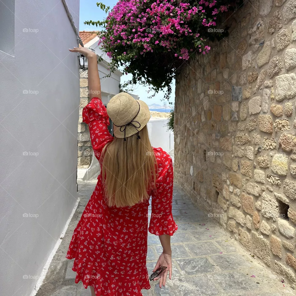 Girl Greece tourist 