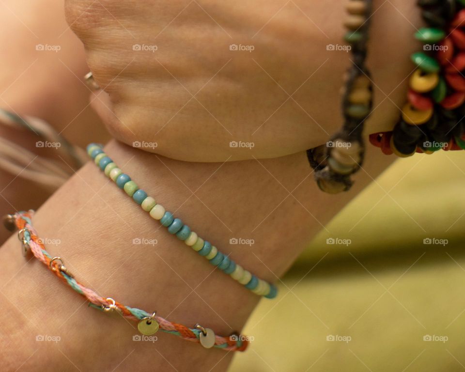 Beaded bracelets and anklets