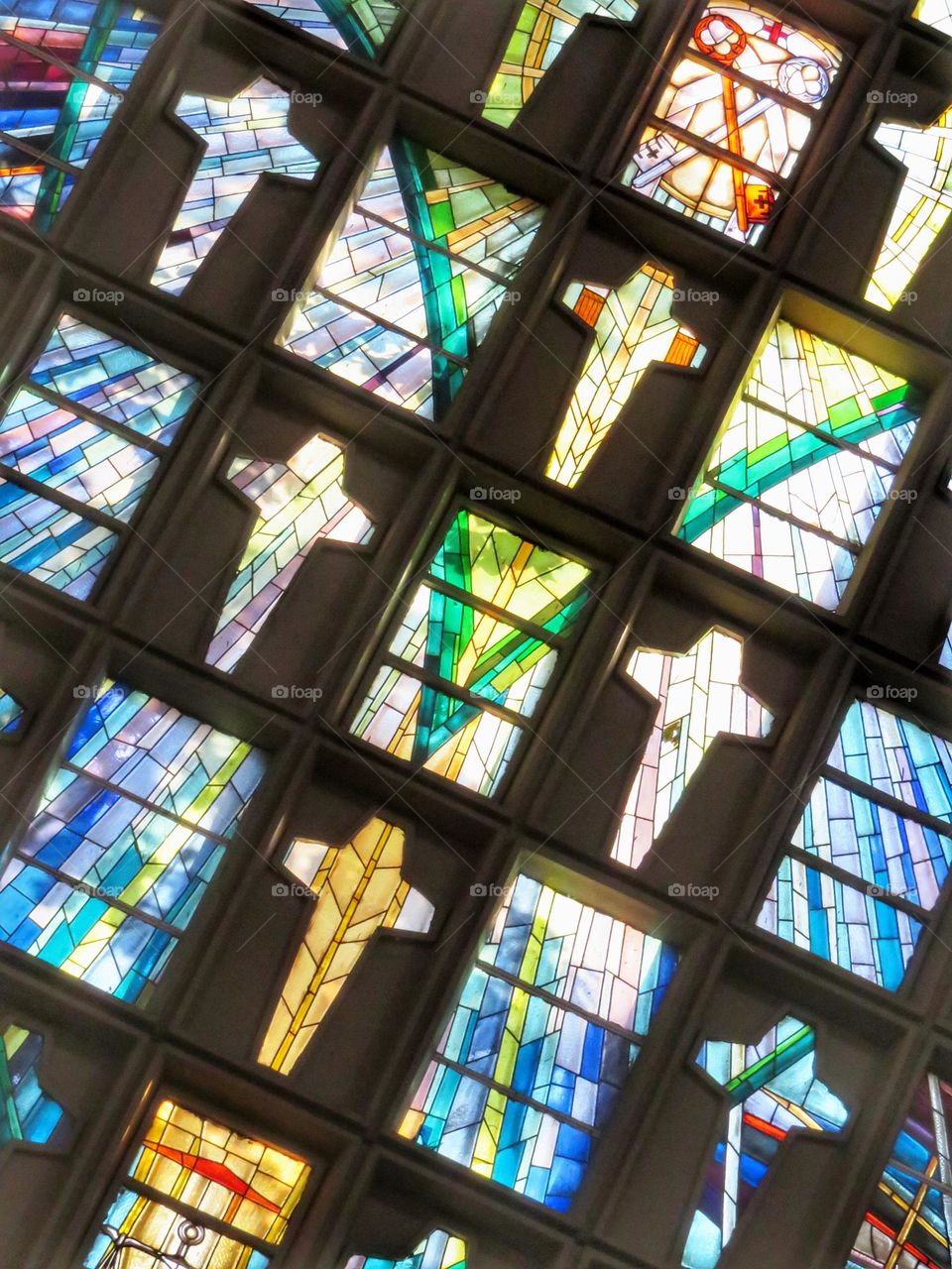 Stained glass windows of a church