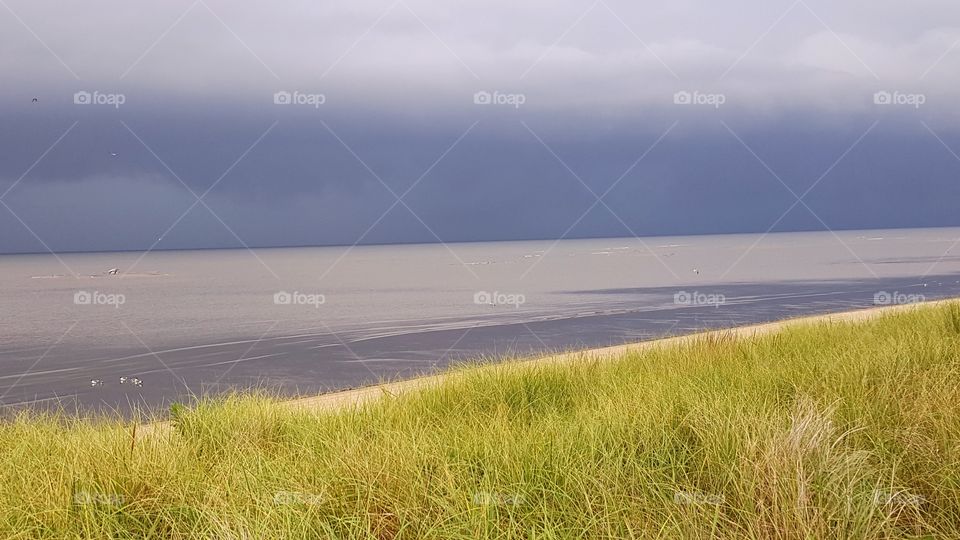 storm over the Delaware bay.