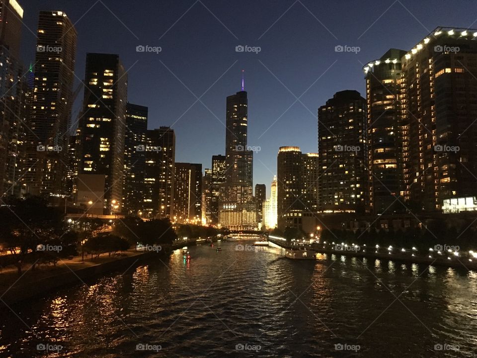 Chicago River Evening