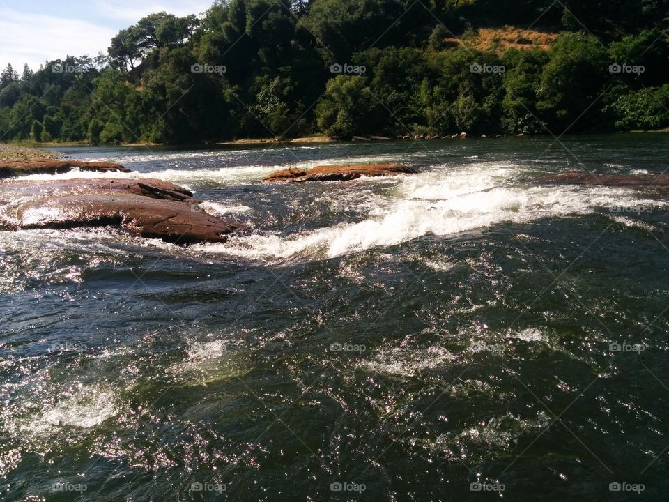 American river. rapids