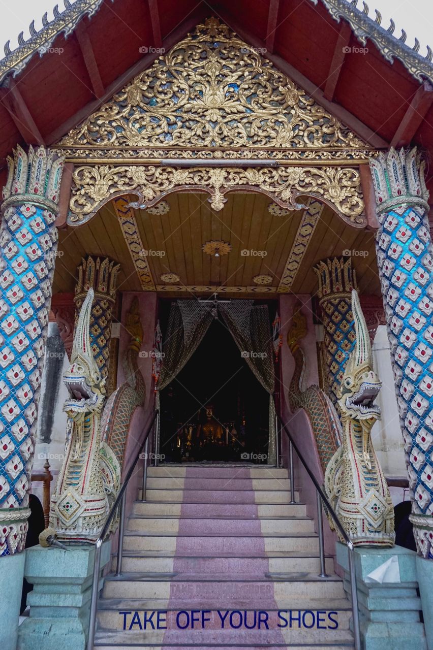 Temple entrance in Chiang Mai, Thailand 