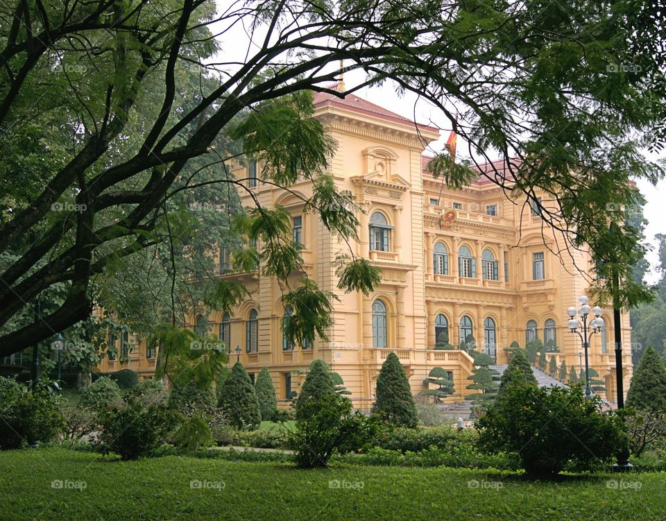 The a Presidential Palace of Vietnam in Hanoi.