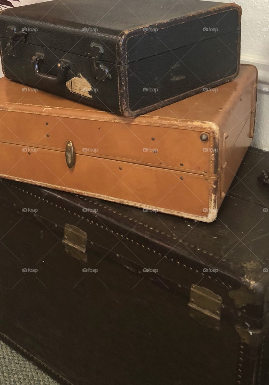 Old suitcases storage 