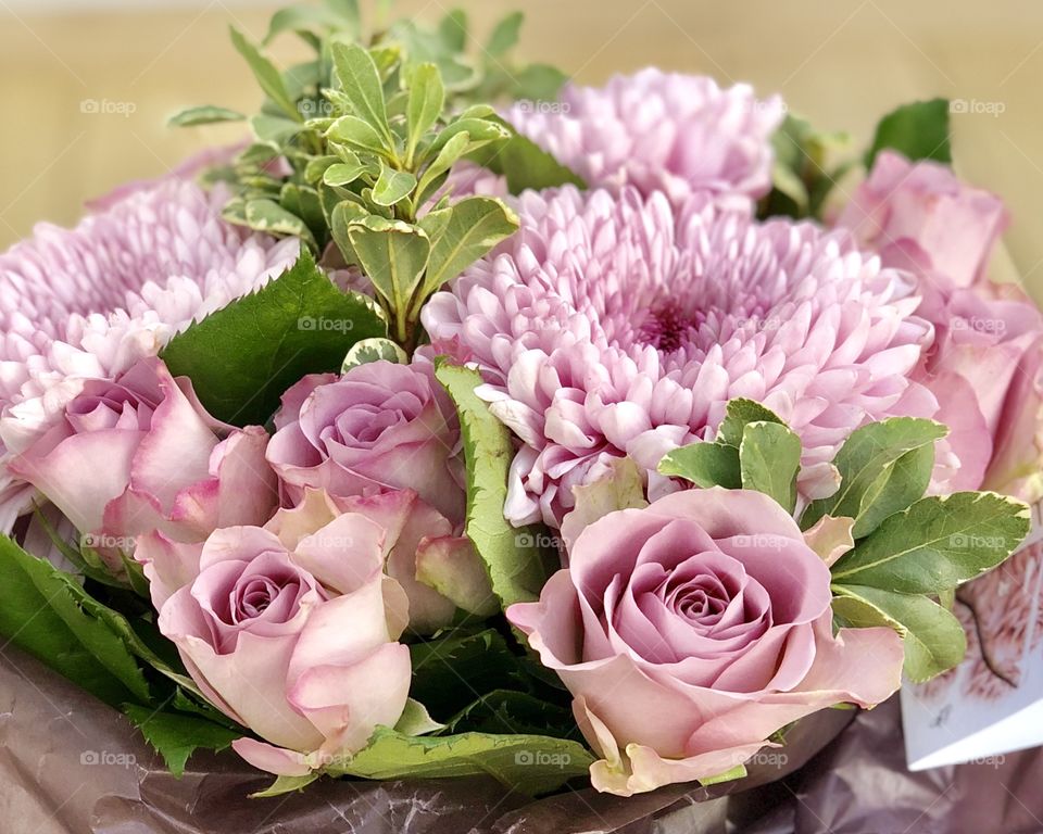 Pink and purple lilac bouquet 