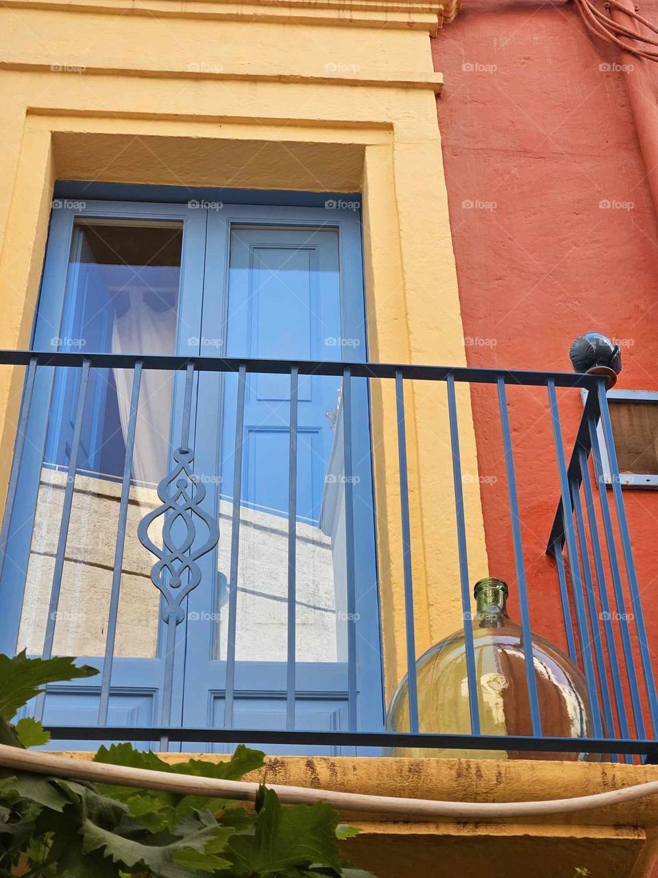 interesting and colorful balcony