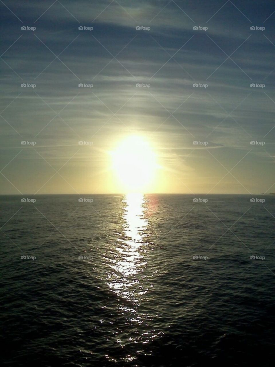 Sun going down over the ocean