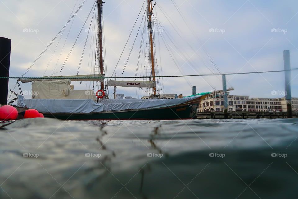 Surfaced. Harbour idyll from a duck's perspective.