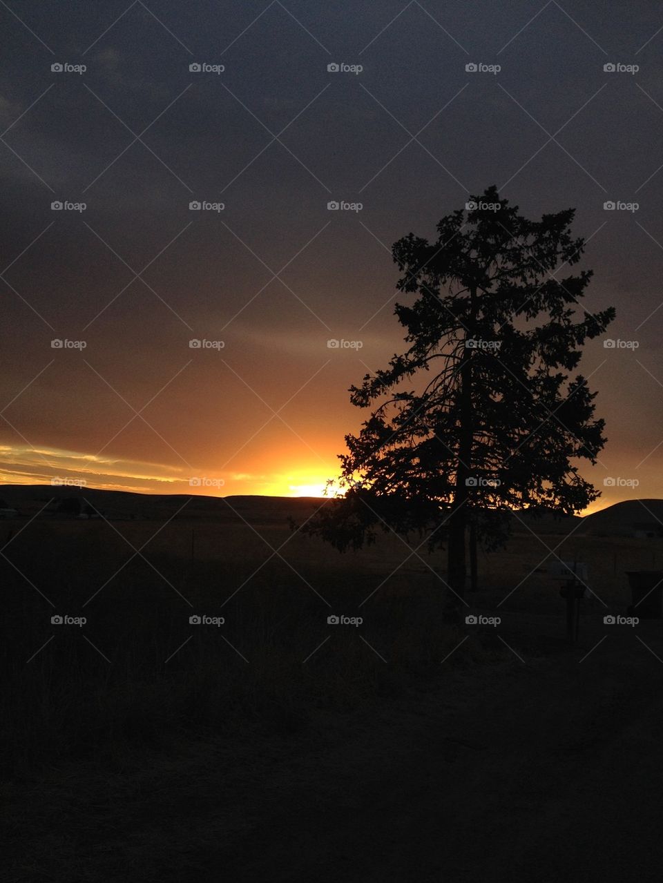 Sunrise stormclouds silhouette