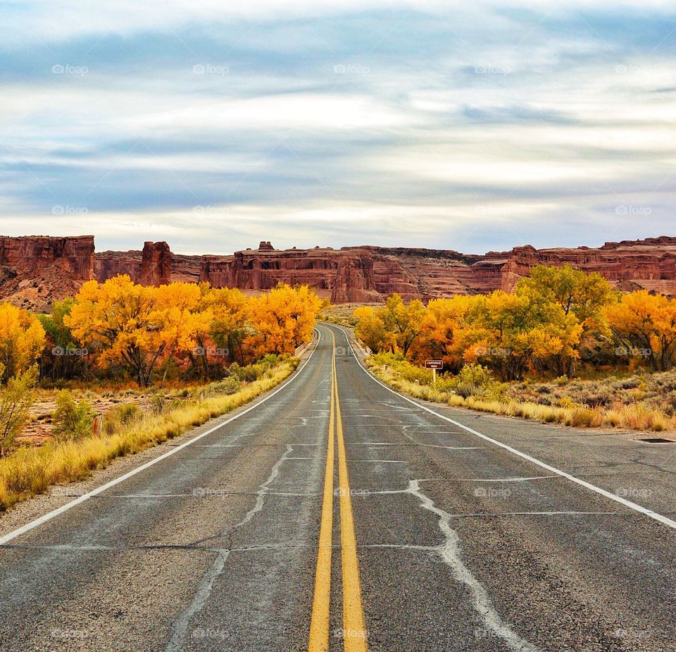 Desert highway in Autumn