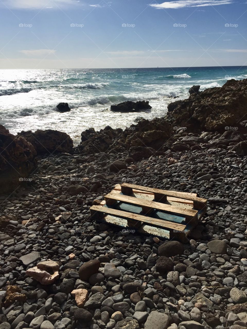 Crate  washed up on beach