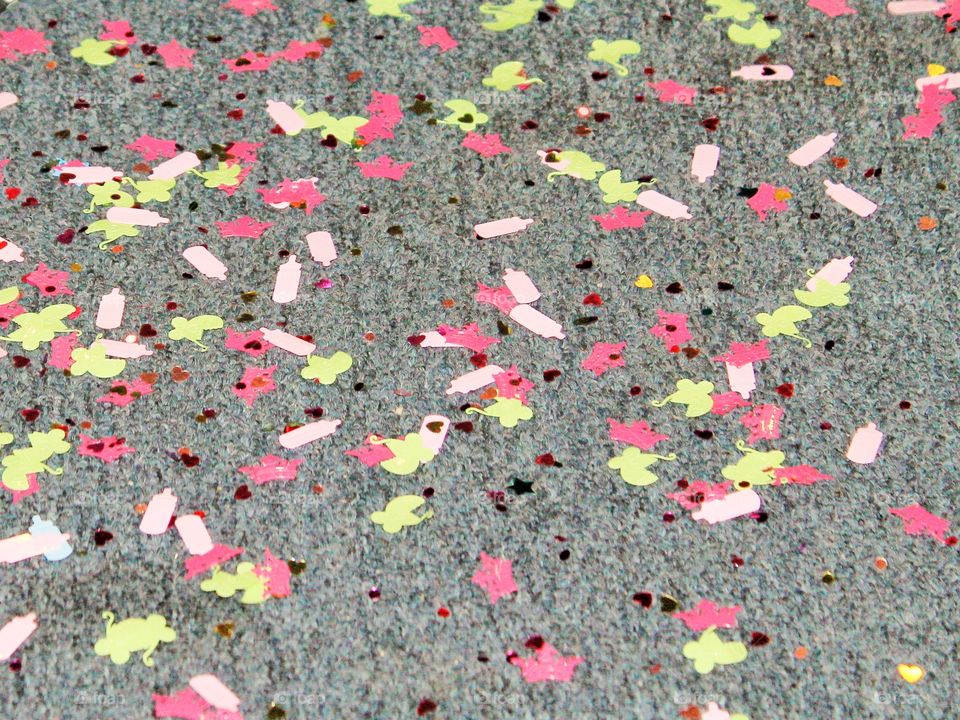 Confetti on carpet