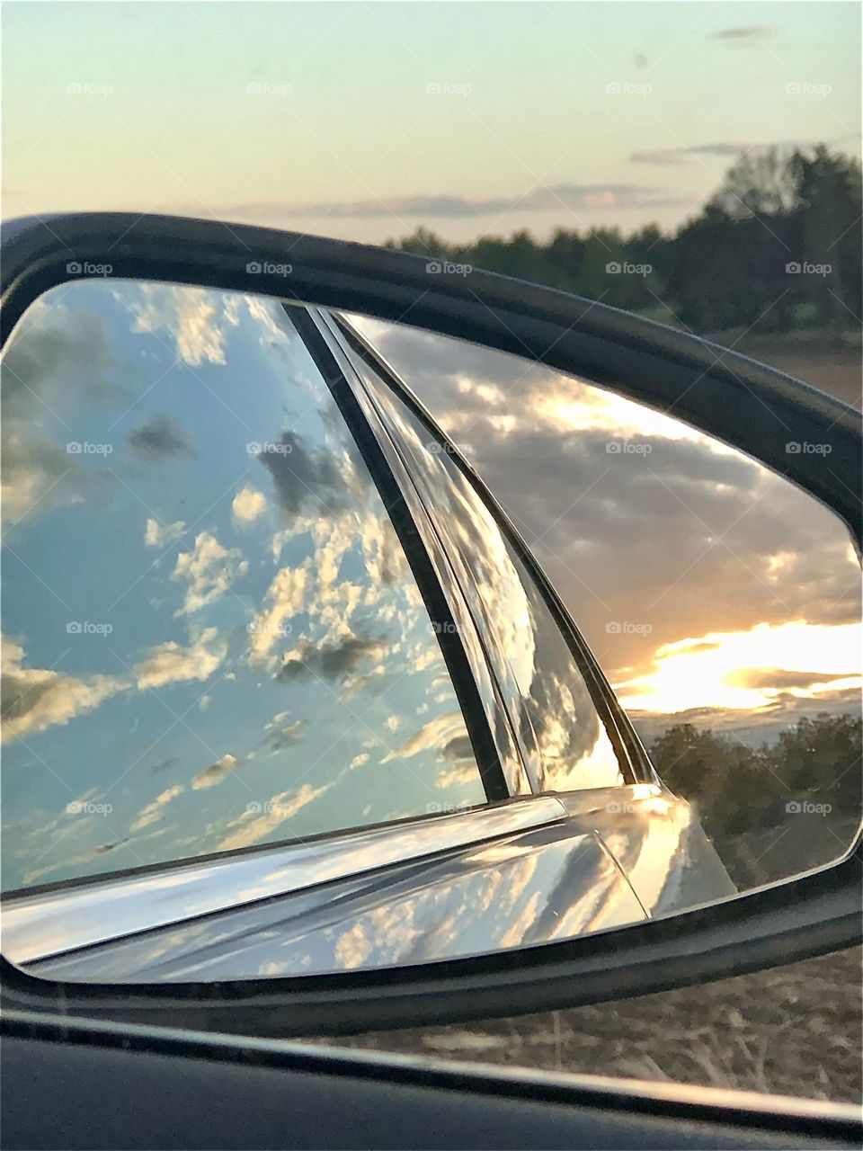 Beautiful reflection from the rearview mirror 