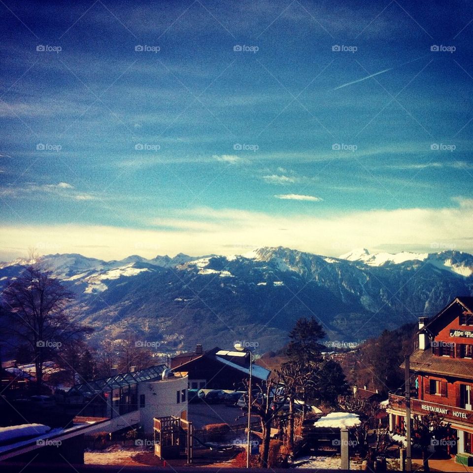 switzerland mountain sky snow by brunosh