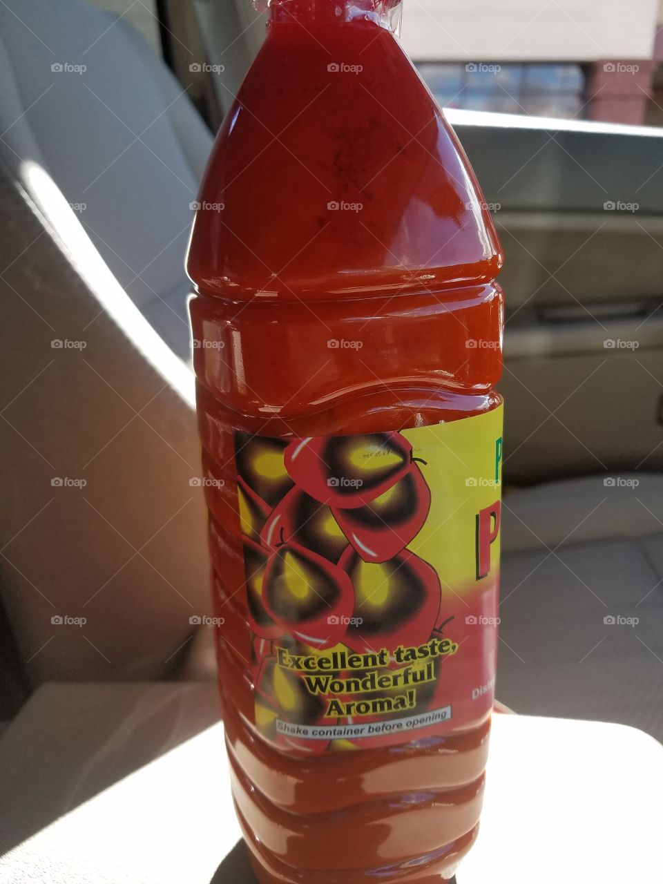 Close-up of juice bottle