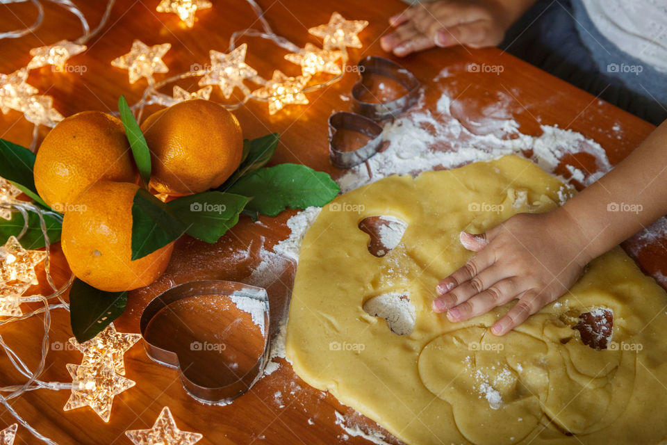 Little girl preparing snacks for Santa