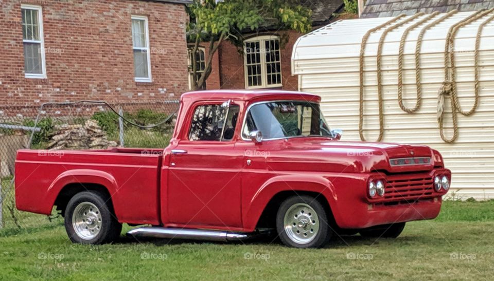 old red truck