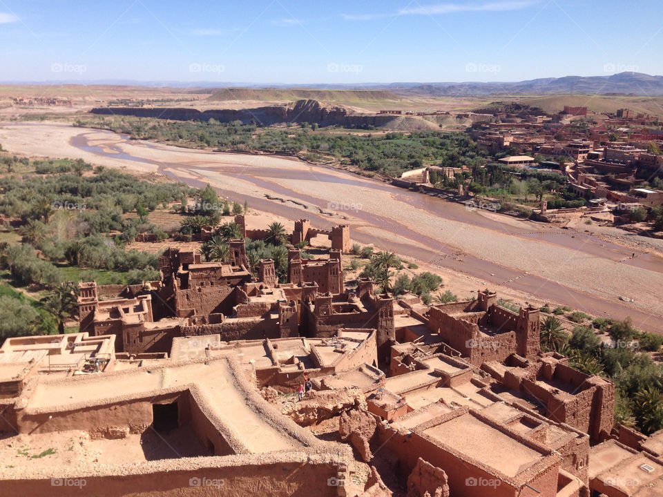 View of building in desert