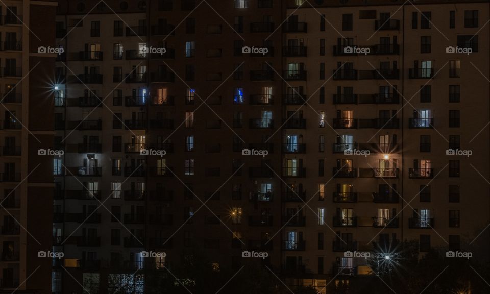 Georgia/October 19 2019:Beautiful City night light in Tbilisi Georgia  , new location for tourist