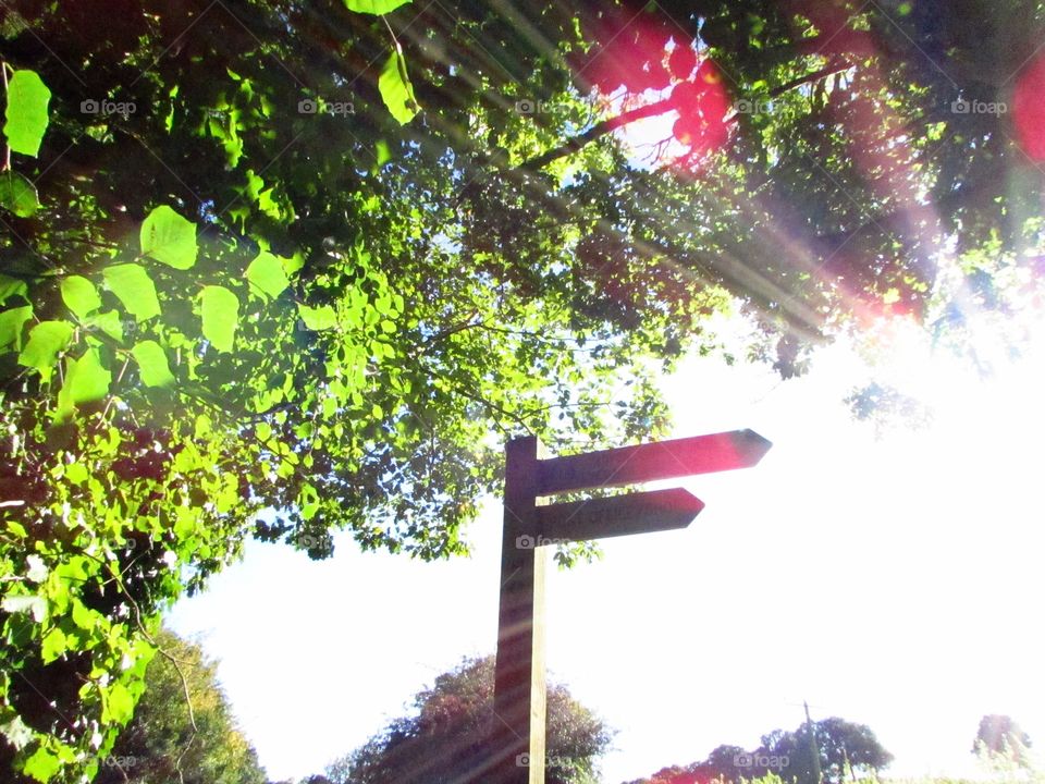 Signpost showing the way to the nearest pub