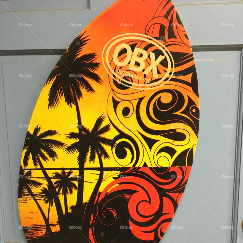 Skimboard at OBX seashore. 