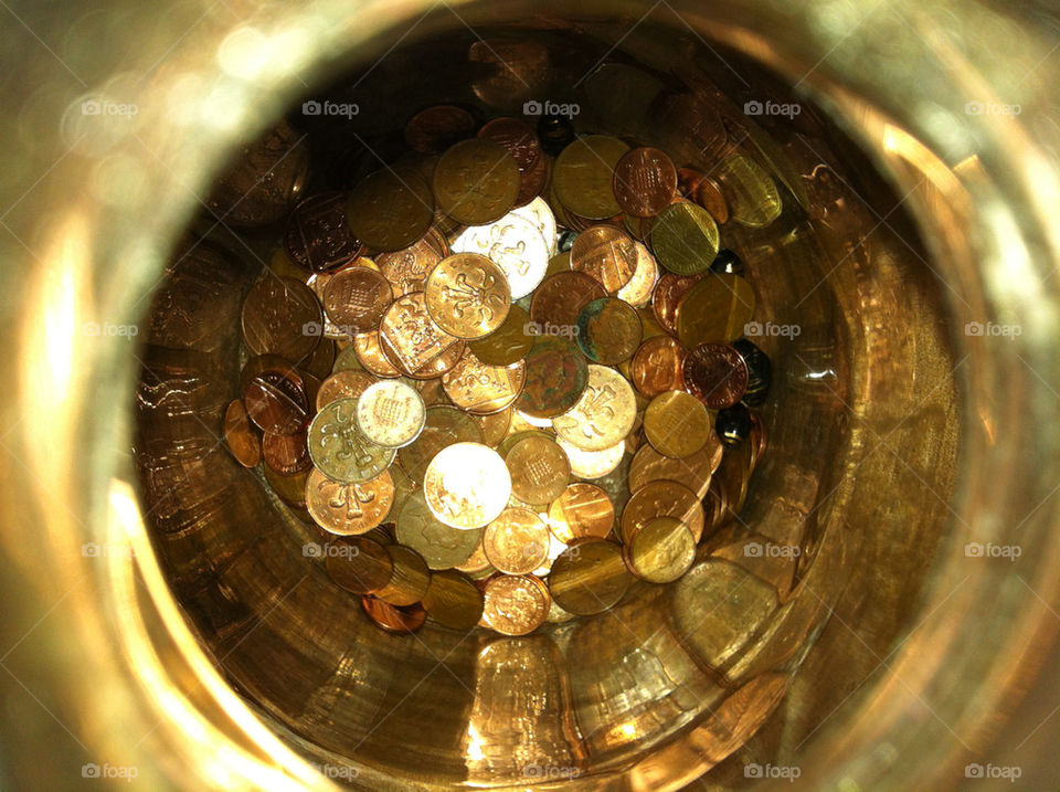 glass bottle money coins by odd